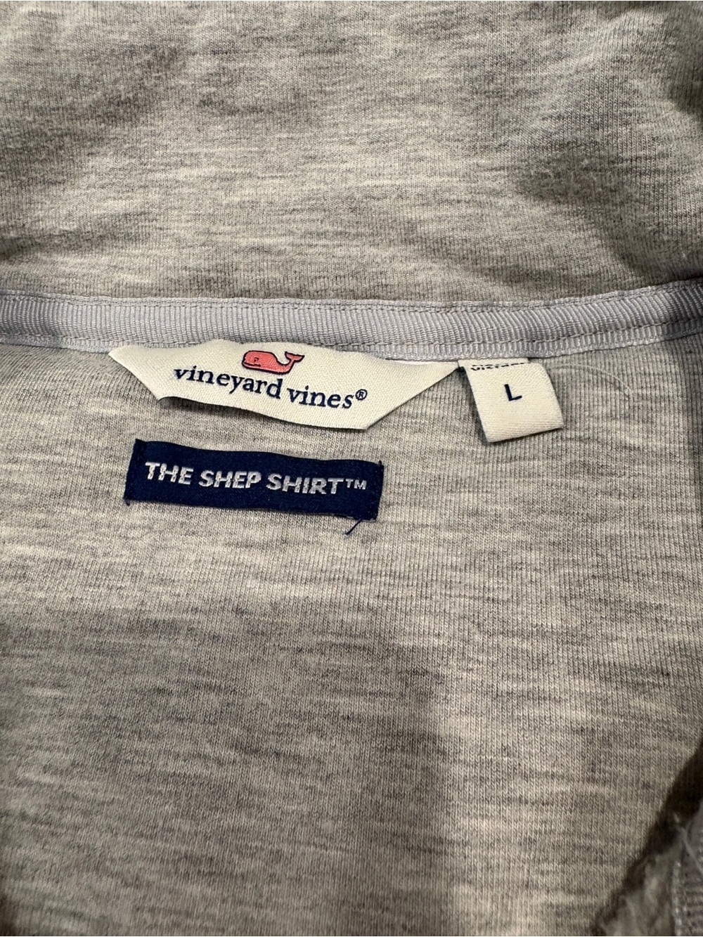 Vineyard Vines Heather Light Gray Quarter-Zip Pullover - Picture 5 of 6